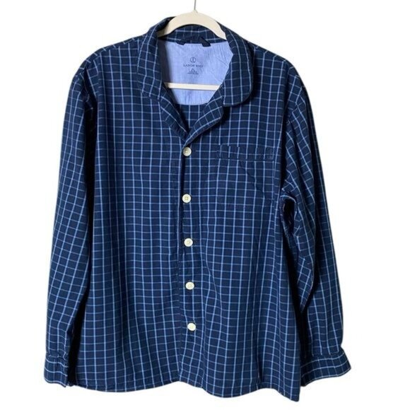 Lands End Mens Plaid Pajamas Size XL‎ Button Up Cabincore Grandpa Dad Lou… - Picture 2 of 12